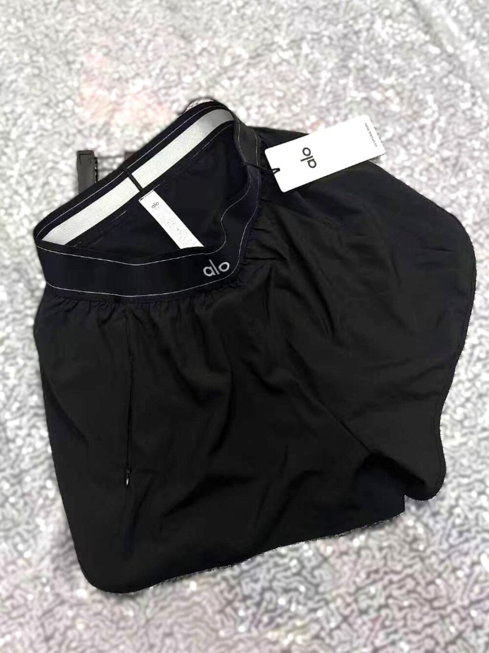 🎾ALO Yog Match Point Shorts Black High-Waisted Slimming Tennis Training Shorts - Picture 4 of 8